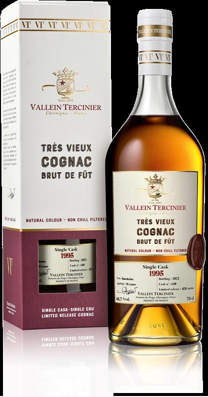 Cognac - Vallein Tercinier Brut de fut, Single Cask 1995, Borderies