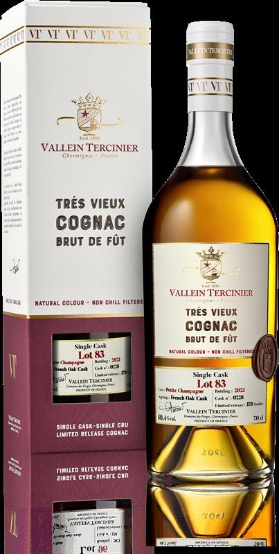 Cognac - Vallein Tercinier Brut de fut, lot 83, Petite Champagne